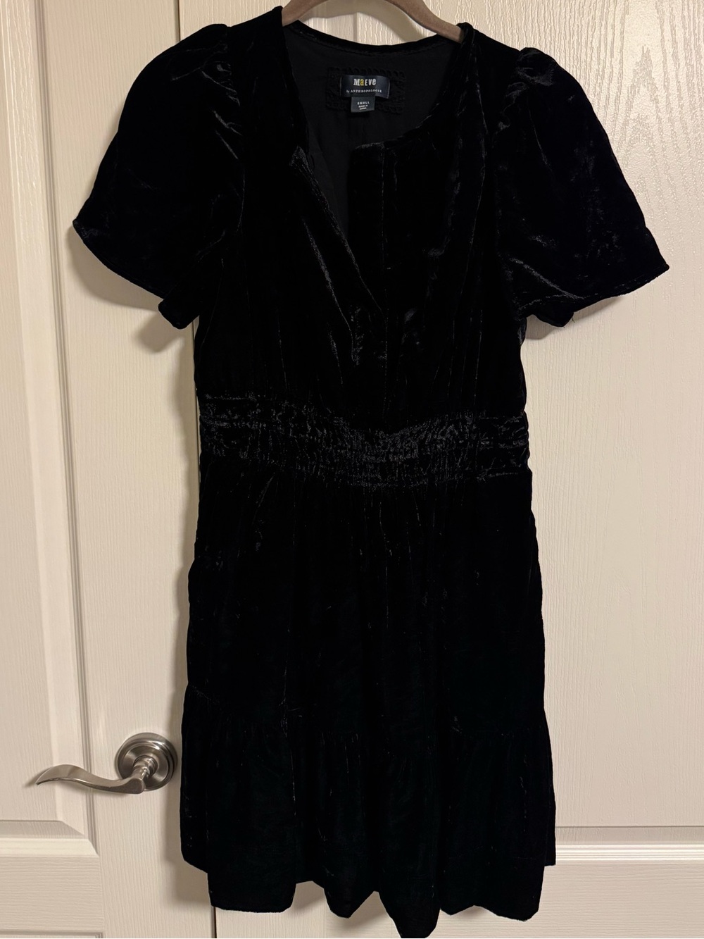 Black Velvet Anthropologie Mini Somerset Dress